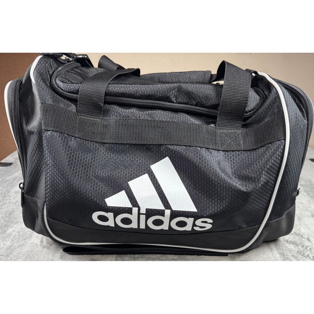 Adidas Defender Medium Duffle Bag Black White One Size 104384-A No Strap